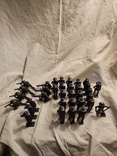 Vintage Set of 34 1930's Grey Iron Military Figurines Machine Gun Grenade Troops