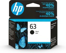 New in Box Sealed Genuine Original OEM HP 63 Black Replacement Ink Cartridge