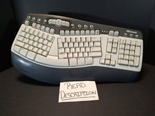 Vintage Microsoft Natural MultiMedia Keyboard 1.0A Ergonomic PS/2 WHT/GRY RT9470