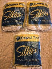 Silkies Women's Control Top Pantyhose, Queen-white 754/123 Vintage Lot of 3