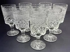 Vintage Anchor Hocking Wexford Goblets Diamond Pattern  6 5/8" Tall Set of 8 EUC