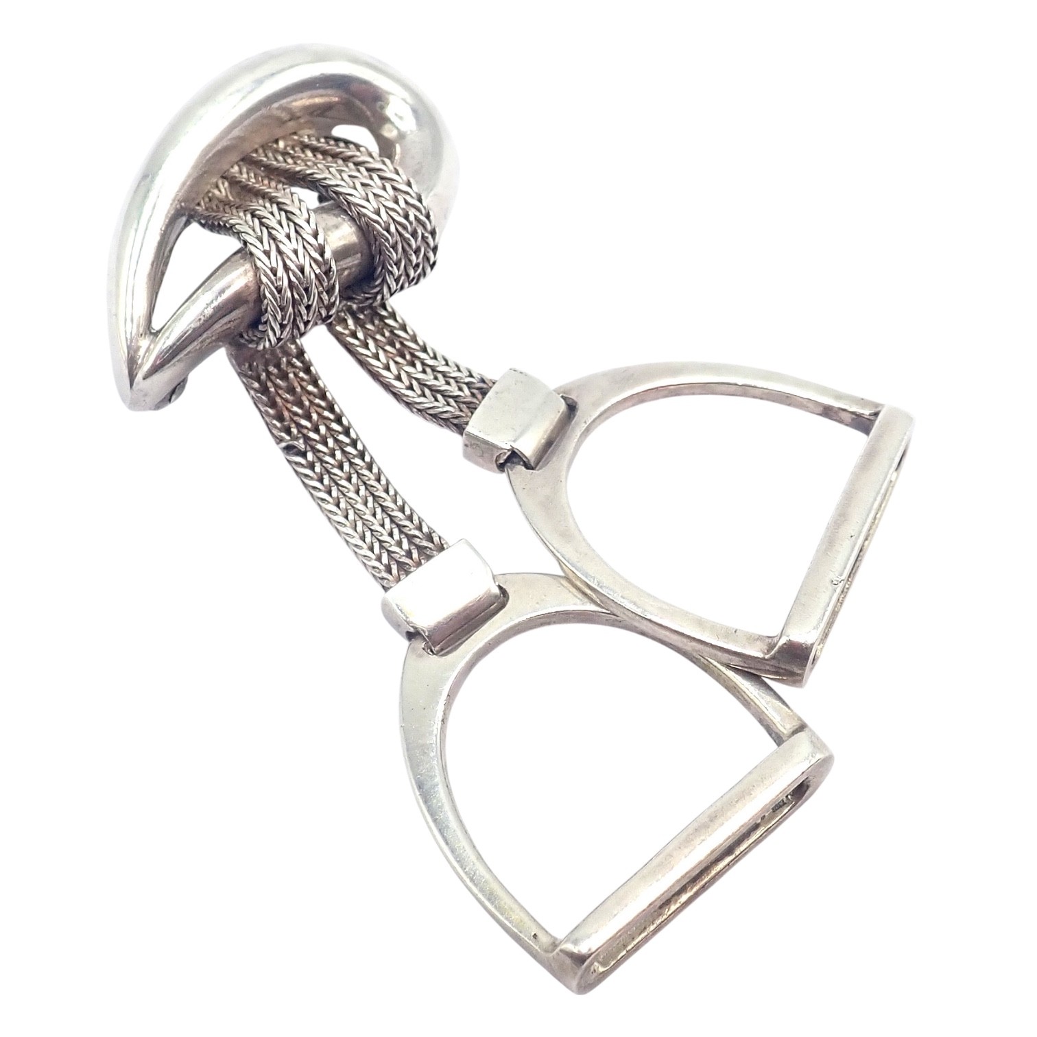 Authentic! Hermes Sterling Silver Double Stirrup … - image 10