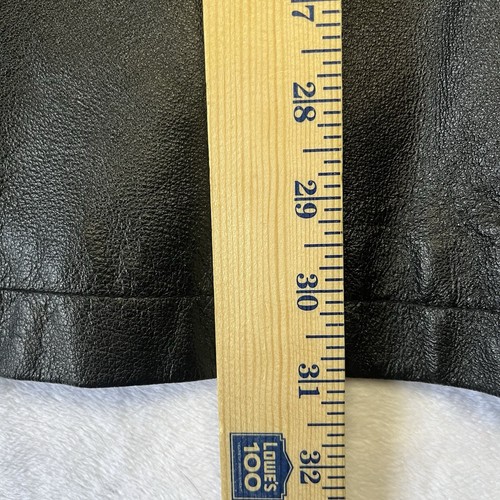 VTG 80s black leather jacket Preston York suede burnout boxy Grunge oversized PP - Picture 11 of 14