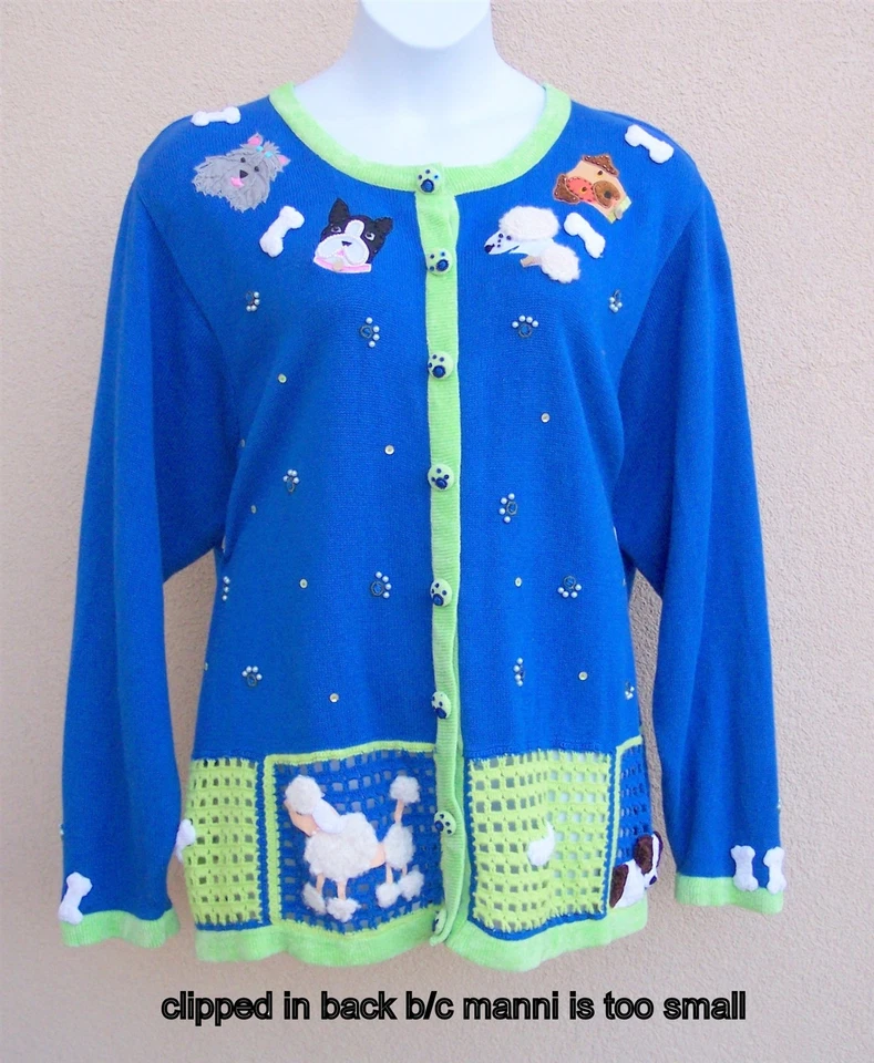 Quacker Factory Dog cardigan sweater plus size 3x Poodle Spaniel Terrier puppy - Image 3 of 4