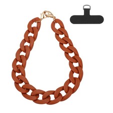 Phone Wrist Strap, 15" Acrylic Cellphone Chain with Tether Tab, Brown