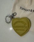 Tiffany & Co. New Chartreuse Leather Heart Keychain “Return to Tiffany & Co." — photo 2