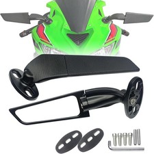 Stealth Wind Wing Motorcycle Mirrors: Side Rearview Fit Kawasaki Ninja ZX6R ZX10