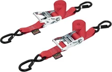 Powertye 1.5" Ratchet w/ Safety Latch Hooks Red