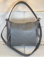 Coach F79995 Marlon Hobo Heather Gray Leather/Suede 2/Way Shoulder Bag