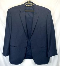 Jos A Bank Men Sport Coat 46R Traveler's Collection Tailored Fit Check 100 Wool