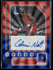 2023-24 Donruss Calvin Natt Signature Series Red and Blue Laser Holo #/25