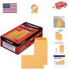 500 PCS Coin Envelopes, 3.125 x 5.5 inches Brown Kraft Envelopes Classic Smal...