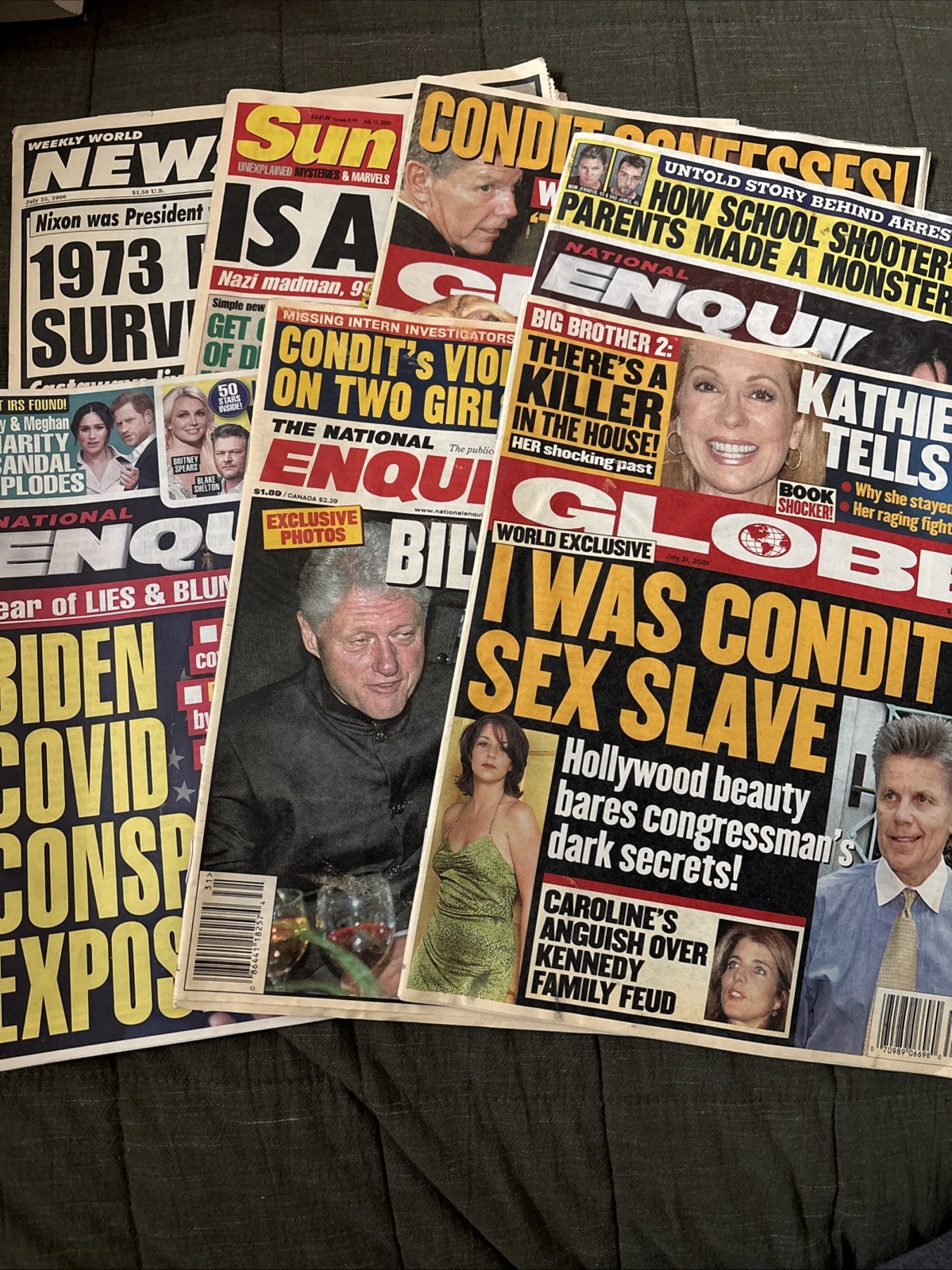 National Enquirer Globe Sun Weekly World News Lot of 7 Magazines-image