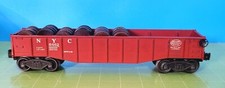FB10: Postwar Lionel 6462-75 Red Painted NYC New York Central Gondola w/ Barrels