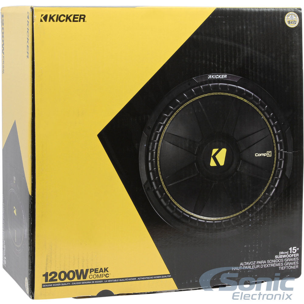 KICKER CompC CWCS154 1200W 15 Inch Dual 4-Ohm Car Subwoofer Sub
