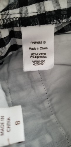 Coldwater Creek Ladies 8 Natural Fit Black & White Check Capri Pants - Picture 4 of 4