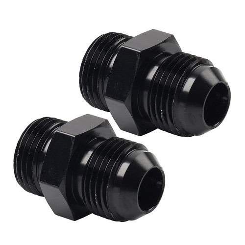 2Pcs Aluminum Black AN10 Flare to 8AN ORB Male fitting Adapter with O-Rings - Picture 8 of 11