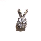 GIA certified 14k white gold .31ct I2 J round diamond solitaire pendant 0.4g — photo 4