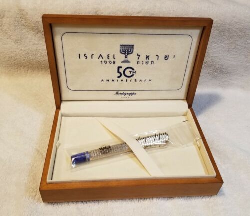 Montegrappa Israel 50th Anniversary New Rollerball w/original wooden box 73/500 - Picture 1 of 5