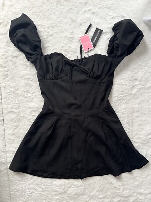 Petite Black Short Sleeve Mini Dress PLT | eBay UK