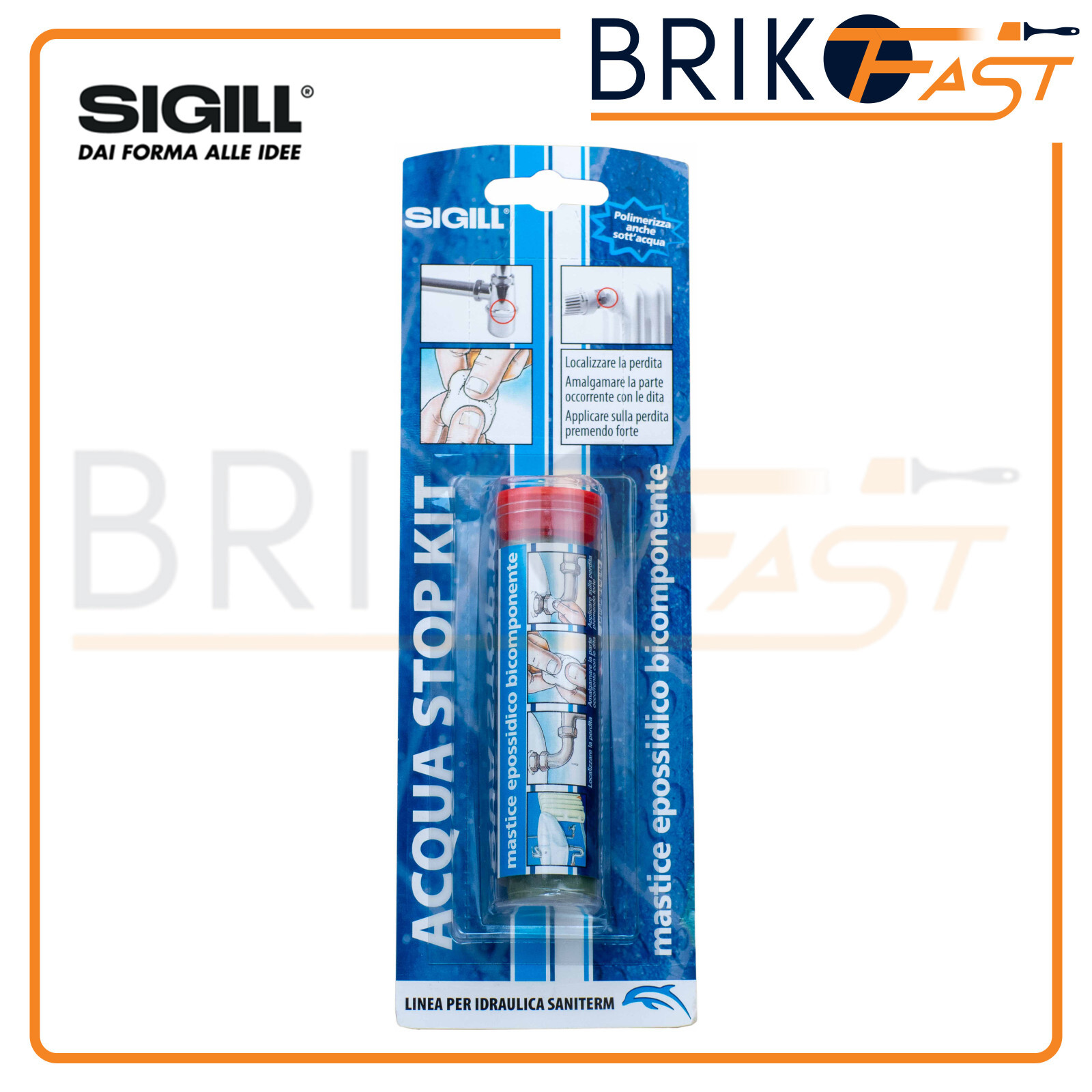 MASTICE ADESIVO EPOSSIDICO BICOMPONENTE PER RIPARAZIONE TUBATURE ACQUA STOP KIT