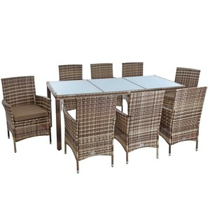 Polyrattan Sitzgruppe Gartenmöbel Set f. 8 Personen Rattan ...