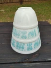 Set Of 3 PYREX Amish Butterprint Cinderella Mixing Bowls Turquoise 403, 402, 401