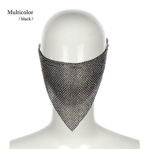 Jewelry Vintage Rhinestone Face Mask Bling Reticulated Crystal Mouth Mask - Picture 15 of 16