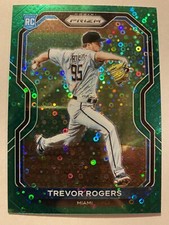 2021 Panini Prizm Trevor Rogers Green Donut Circles Prizm RC Marlins🔥🔥🔥
