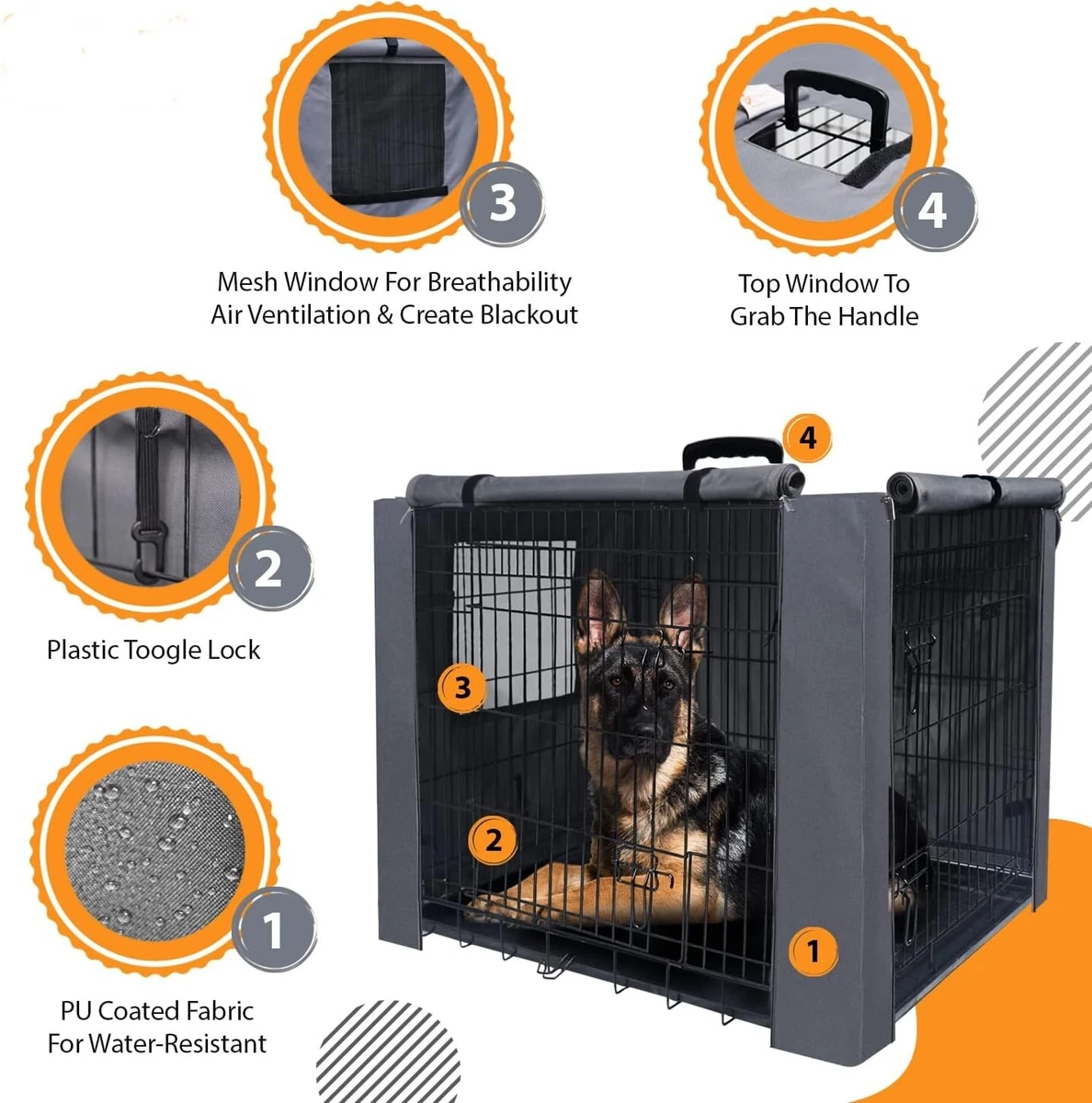 Dog Crate Cover for dog crate Medium Durable Polyester PU Coated