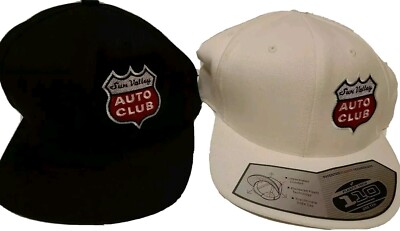 Yuupong Flexfit Tech Sun Valley Auto Club Snapback Caps White Black Lot 2 NWOT
