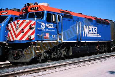 Vintage 2012 Train Slide 182 Metra Engine Blue Island IL X7N162