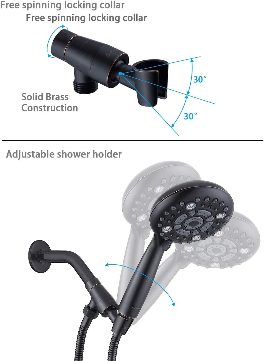 Handheld Shower Head High Pressure Multi-Functional 6 Spray Settings ...