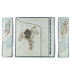 Abstract Mixed Media Beach Décor - Regina Agran Signed 3D Triptych Wall Art