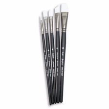 Angelus Paint Brush Set Round Flat Angular Artist Acrylic Paint Brush Set 5pcs