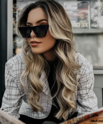 Black Square Cat-Eye Sunglasses Square Cat Eye Acetate Frame Sunglasses - Black | Womens  main image 2