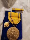 Wwii American Defense Medal+ Ribbon + Lapel Pin Box Dated 9/18/1945 Real Thing