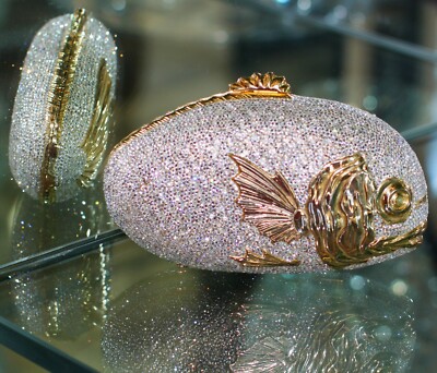 JUDITH LEIBER SWAROVSKI CRYSTAL MAHI FISH KOI JEWELED MINAUDIERE