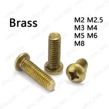 M2 M2.5 M3 M4 M5 M6 M8 Solid Brass Phillips Cross Pan Head Machine Screws Bolt