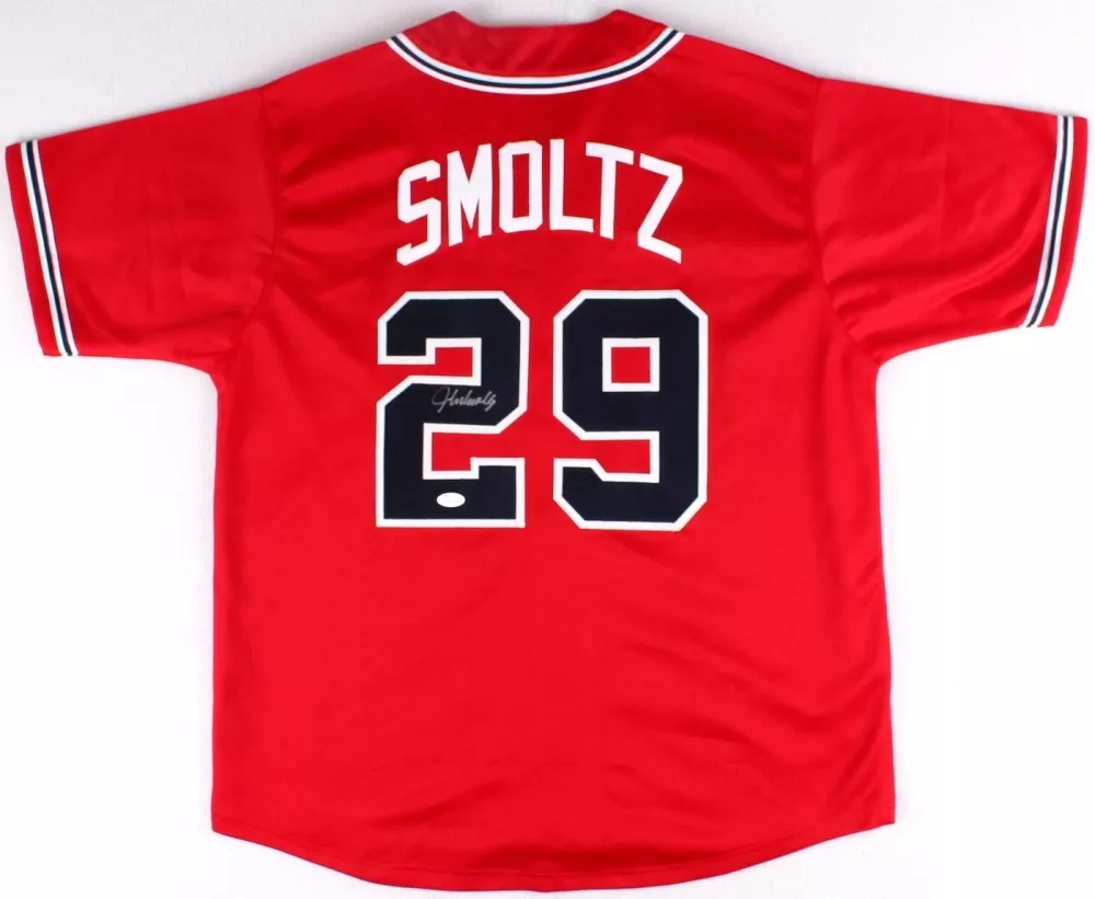 John Smoltz HOF Atlanta Braves Pitcher Signed Red Jersey JSA