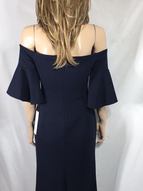 Women's NWT Calvin Klein Sweetheart Off-The-Shoulder Gown Navy Blue Dress |  eBay