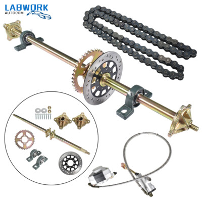 Go Kart ATV Rear Live Axle Kit Sprocket & Hub Brake Assembly Chain-29'' 32'' 44''
