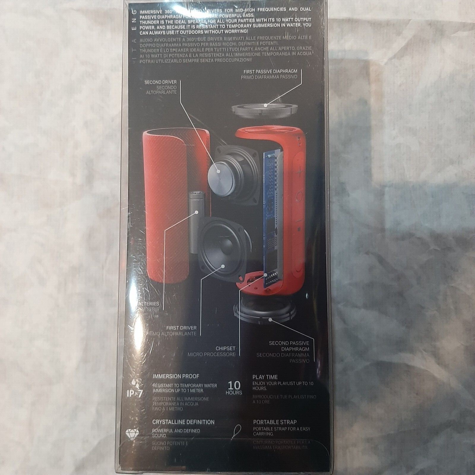 Speaker Wireless Cellularline Thunder IPX7 - Suono 360 e Bassi Deep - 2
