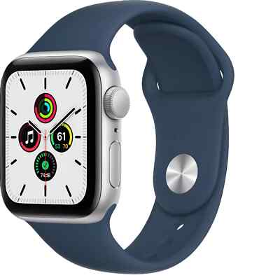 Apple Watch SE MKQ43LL/A Silver Alum Case, Abyss Blue GPS NEW SEALED BOX