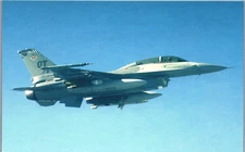 F-16D Fighting Falcon Jet Aircraft Postcard USAF QT 79 Tailcode Description