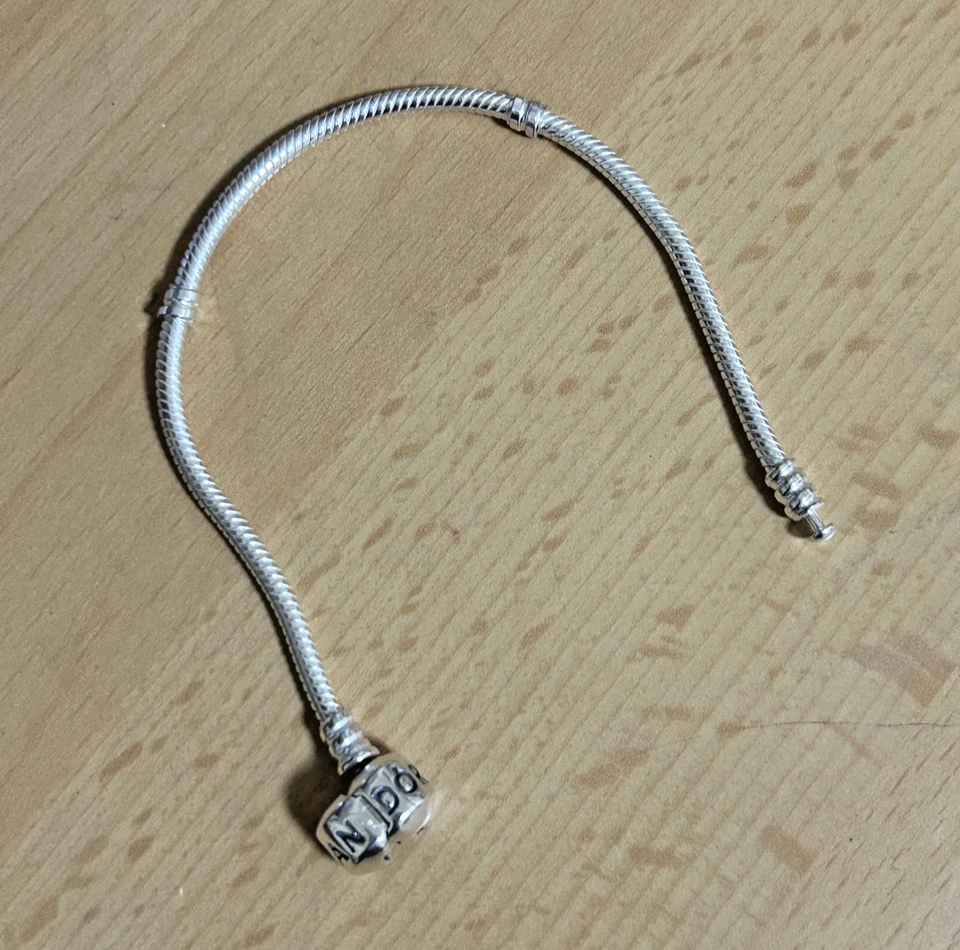 Pandora silber 925 Snake Pandora Armband mit Kugelclip Verschluss 17cm . - Bild 2 von 2