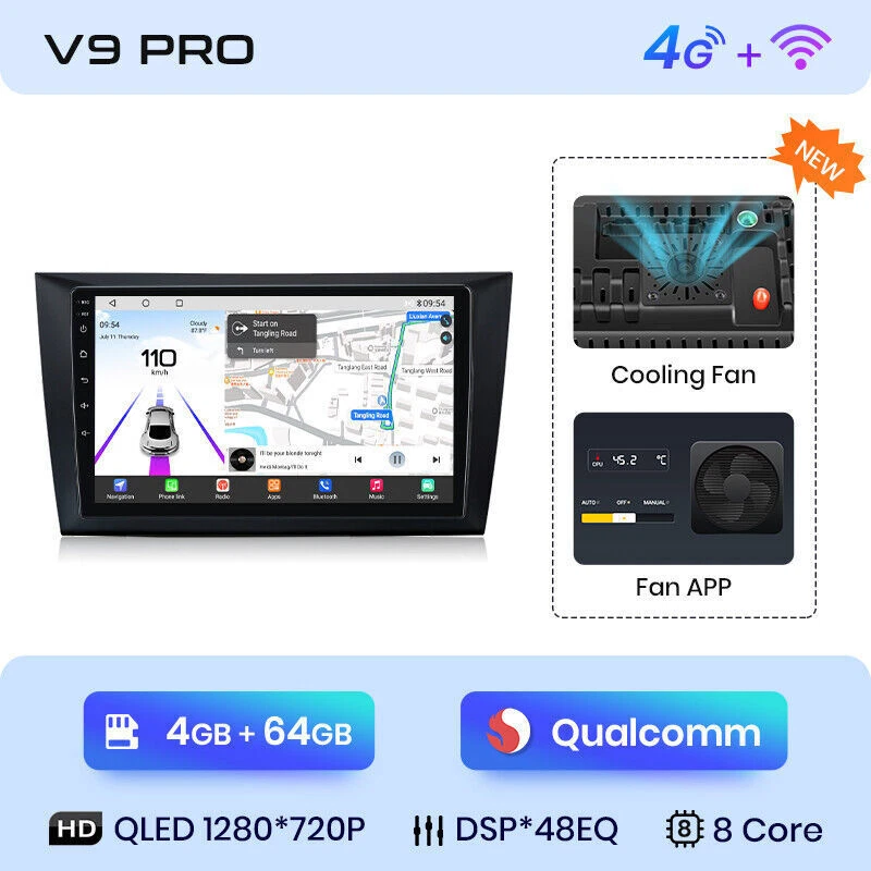 QualcommChip 8Core Android14 Autoradio für VW Golf VI 2008-12 DAB CarPlay 4+64GB - Bild 3 von 4