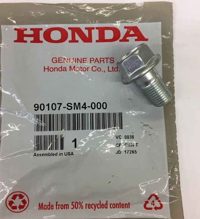 Genuine Honda Disc Brake Caliper Bracket Mounting Bolt 90107-SM4 