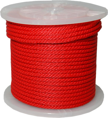 T.W. Evans 3/8'' x 500' Red Multifilament Derby Rope - Durable Propylene Rope