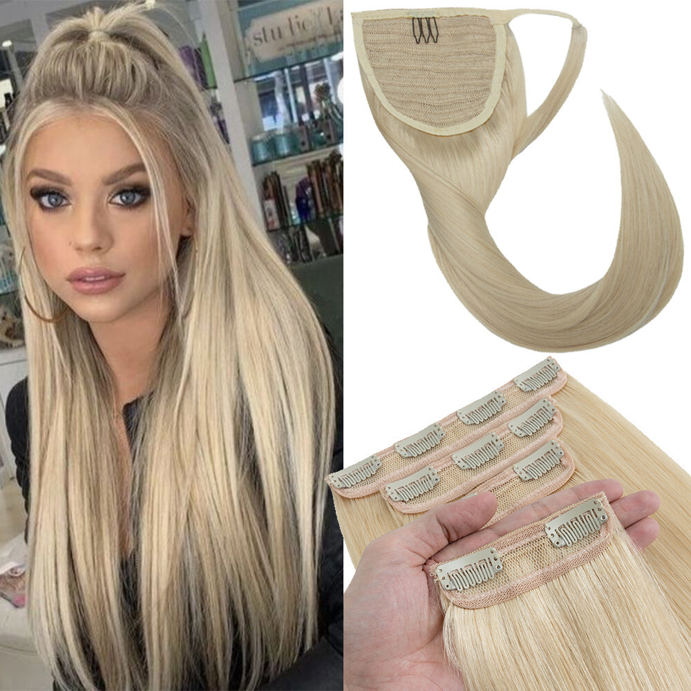 Human Hair Halo Hair Best Clip In Hair Extensions Fine Hair